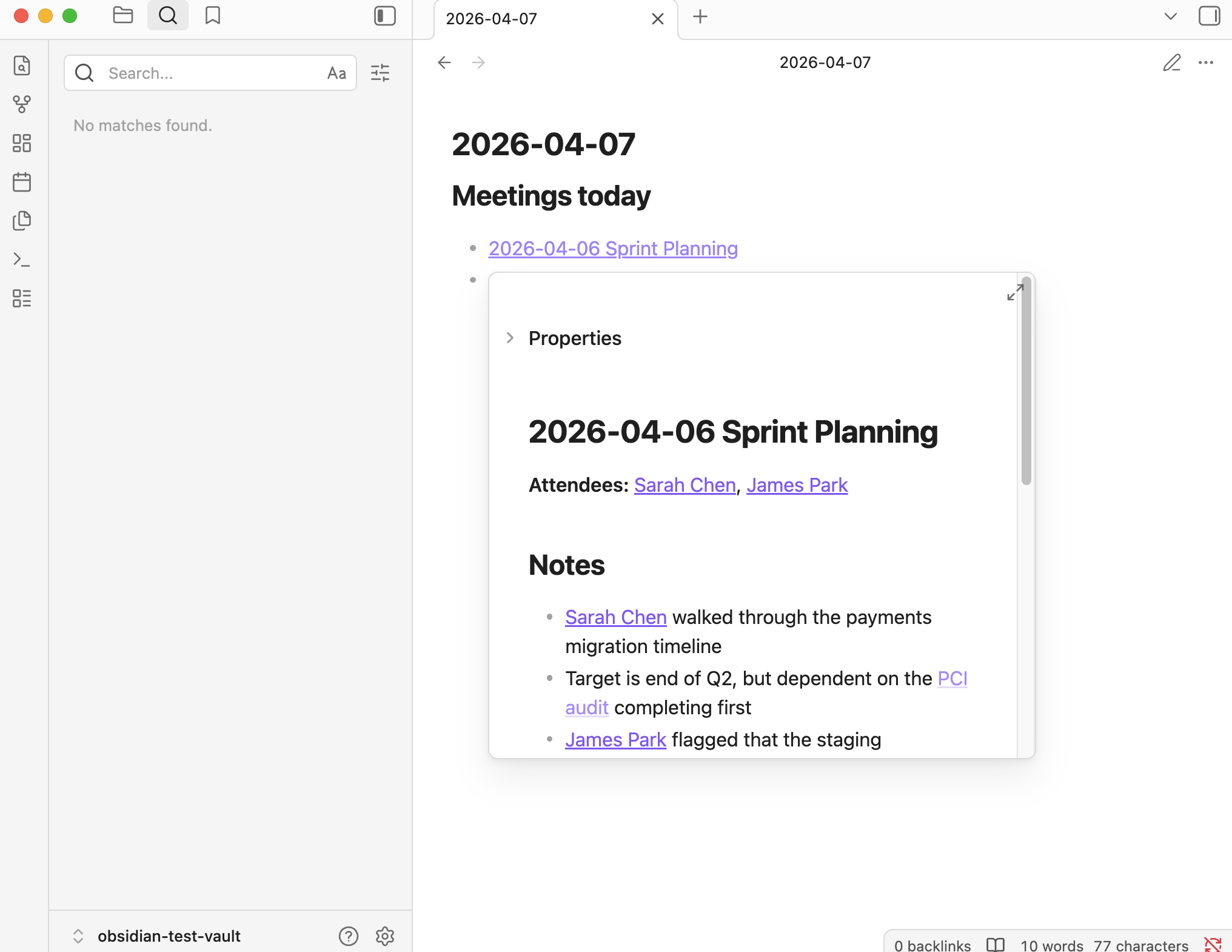 obsidian for developers